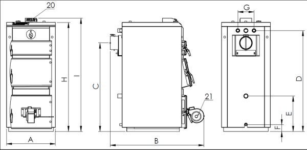 габариты котел Elektromet EKO-KWD