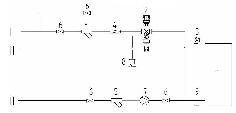 Двуxxодовой защитный клапан DBV 1 – 02 схема установки