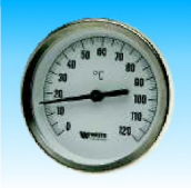 Термометр биметаллический показывающий Watts T 63/50 (0-160 градусов C)