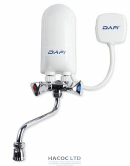Проточный водонагреватель DAFI с металическим-хромированным смесителем 5,5 кВт